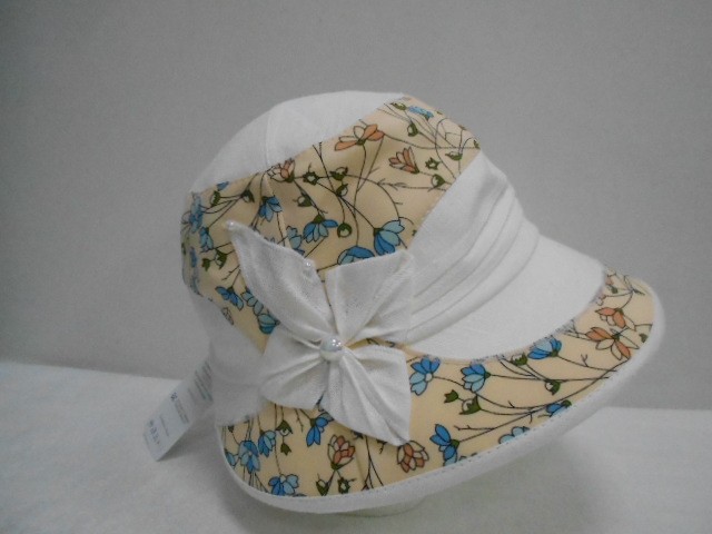  Шляпа лён цветы