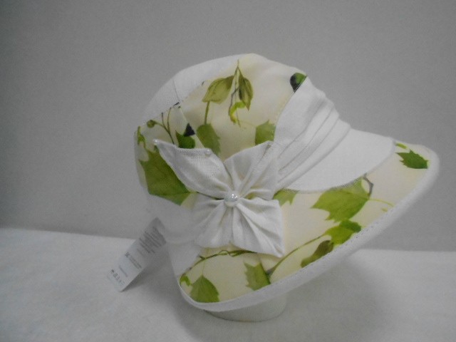  Шляпа лён цветы