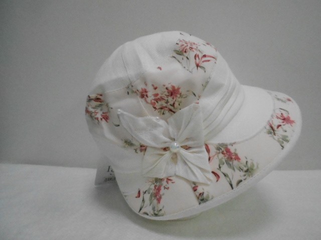  Шляпа лён цветы