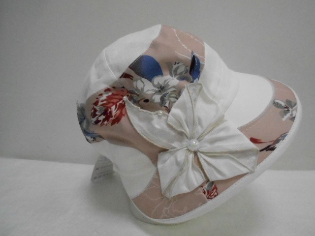  Шляпа лён цветы