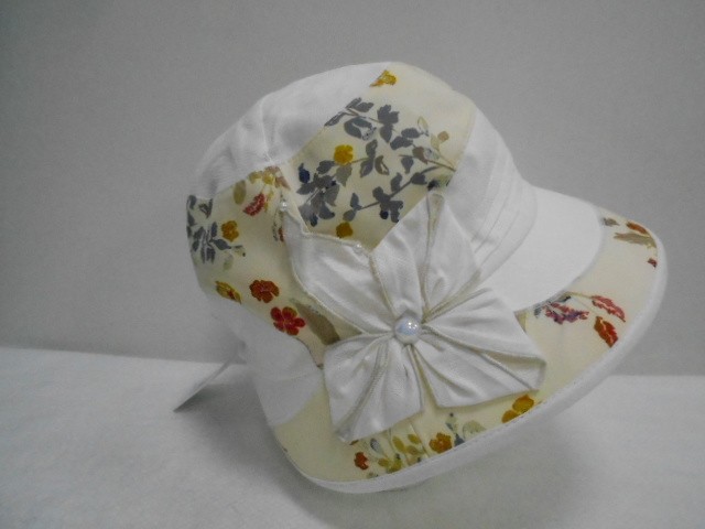  Шляпа лён цветы