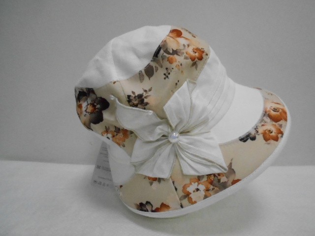 Шляпа лён цветы