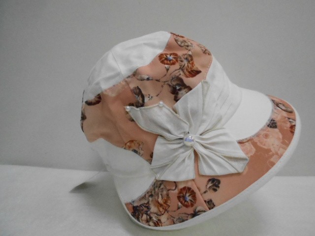  Шляпа лён цветы