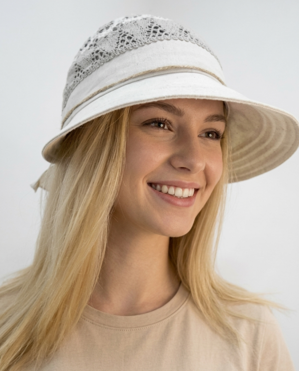  Кепка -шляпа лён