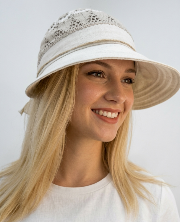  Кепка -шляпа лён