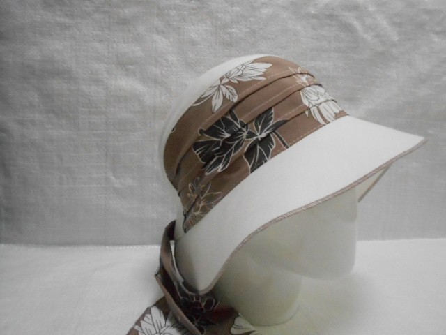  Шляпа лён цветы