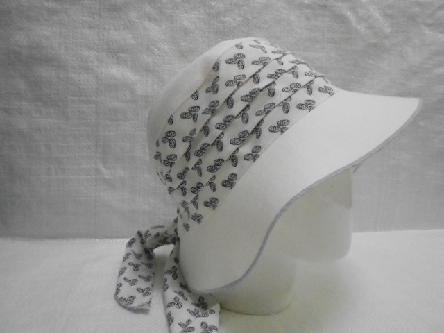  Шляпа лён цветы