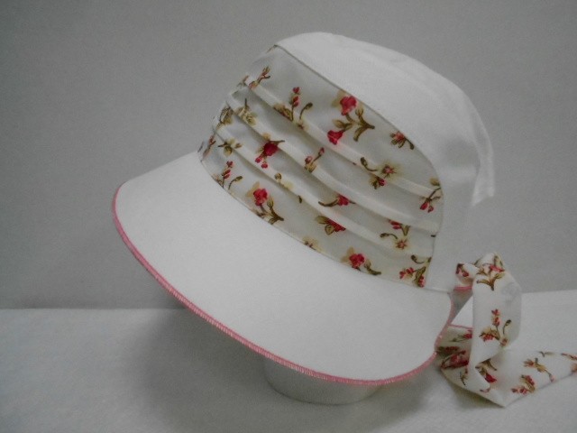  Шляпа лён цветы