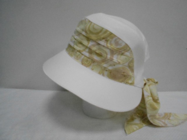  Шляпа лён цветы