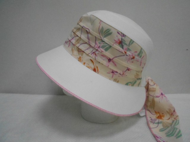  Шляпа лён цветы