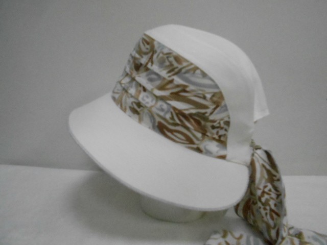  Шляпа лён цветы