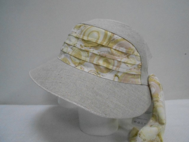  Шляпа лён цветы