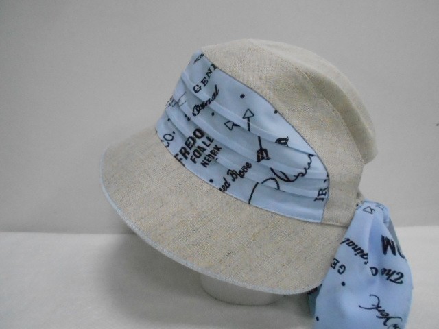  Шляпа лён цветы