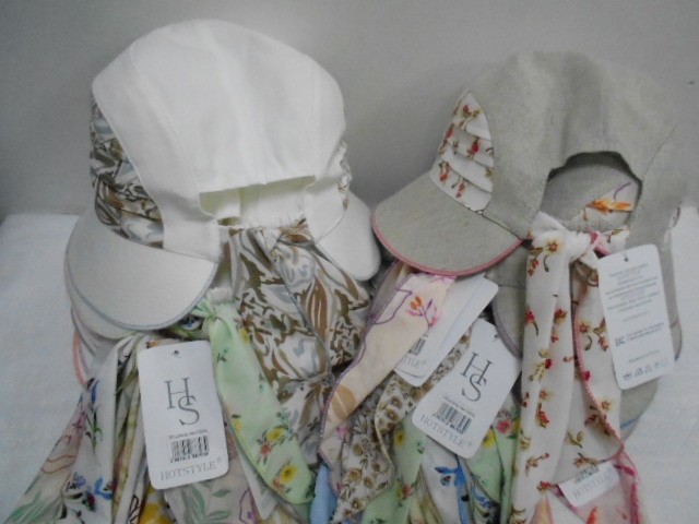  Шляпа лён цветы