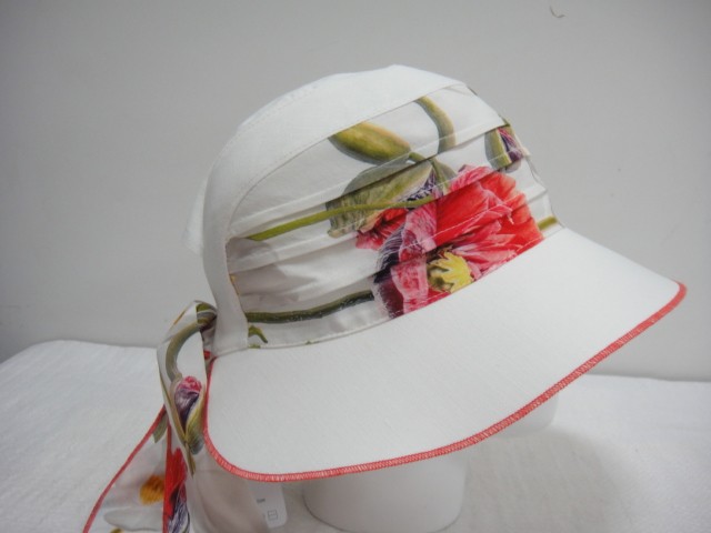  Шляпа лён цветы