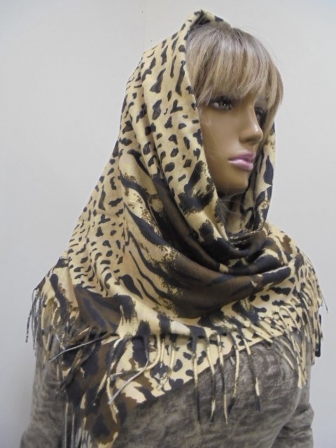  Тигровый принт платок