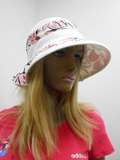  Шляпа лён цветы