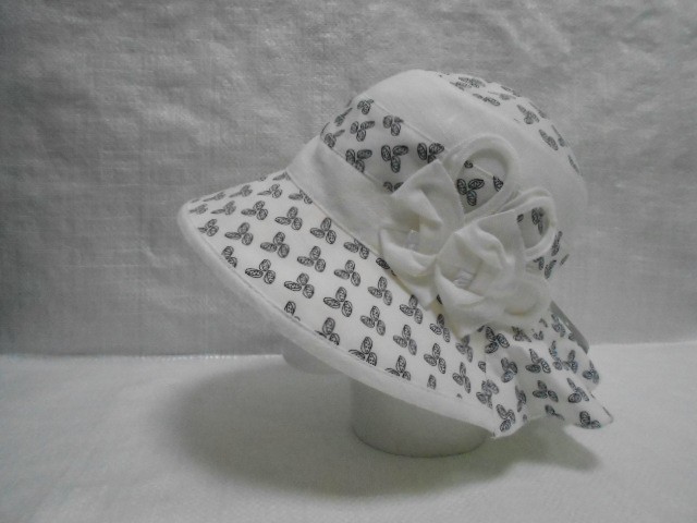  Шляпа лён цветы