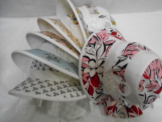  Шляпа лён цветы