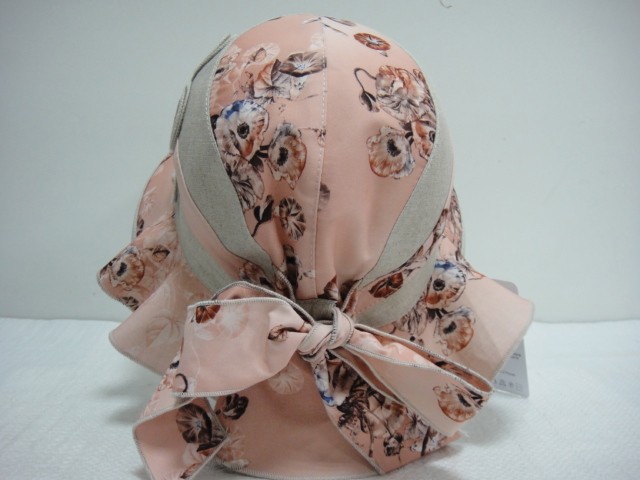  Шляпа лён цветы