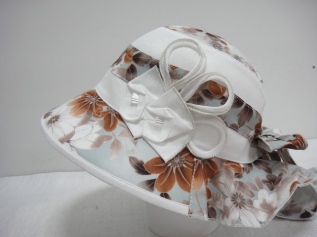  Шляпа лён цветы