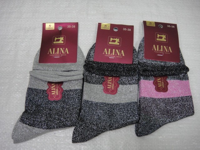  Носки жен. люрекс 