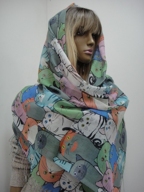 Кошки 3D палантин