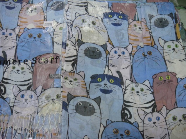 Кошки 3D палантин