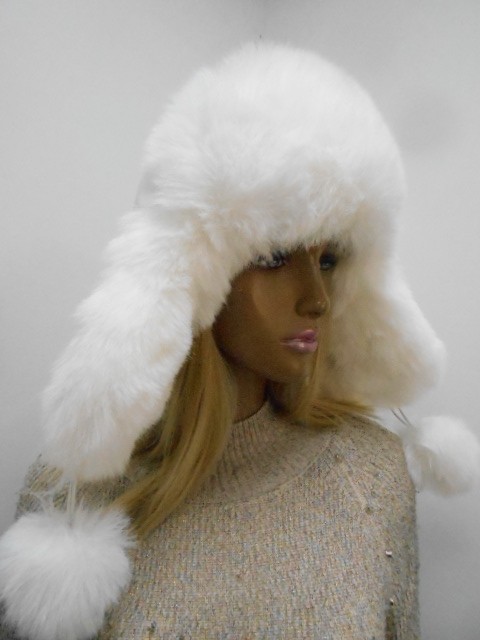  Кожа+песец ушанка 