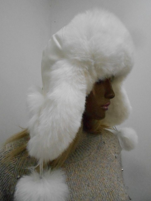  Кожа+песец ушанка 