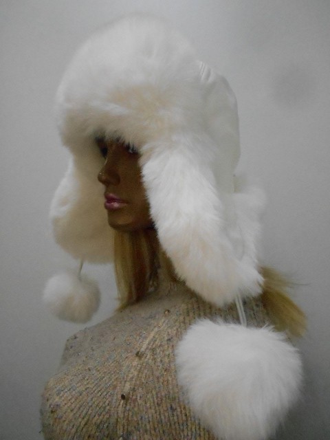  Кожа+песец ушанка 