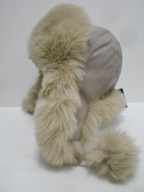  Кожа+песец ушанка 