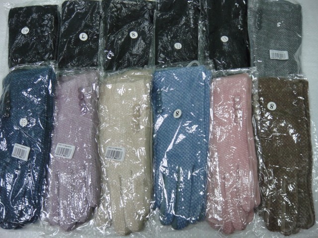   перчатки жен.ангора с люрексом+под замшу