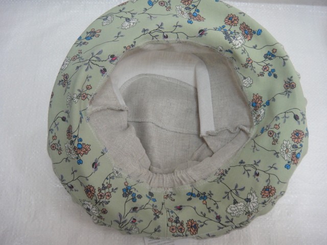  Шляпа лён цветы