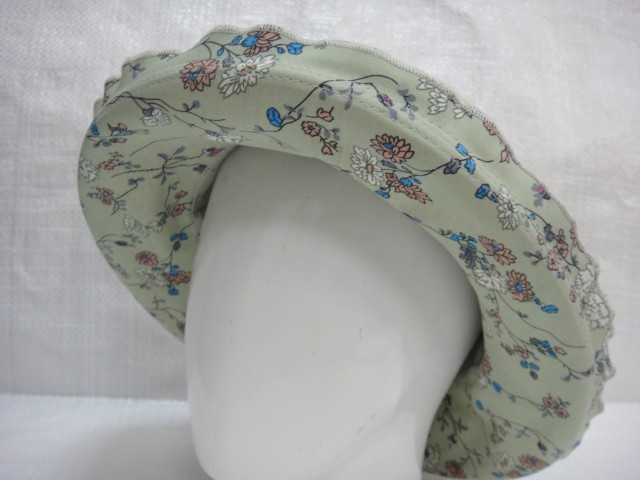  Шляпа лён цветы