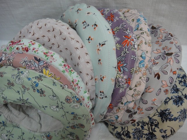  Шляпа лён цветы