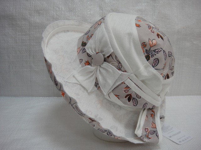  Шляпа лён цветы