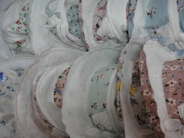  Шляпа лён цветы