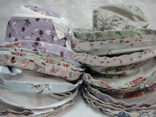  Шляпа лён цветы