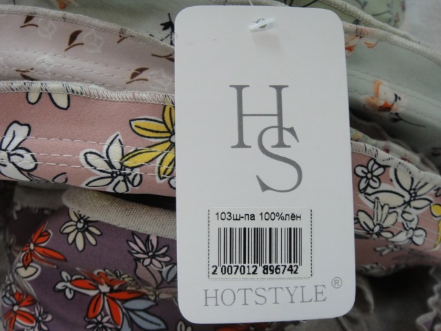  Шляпа лён цветы