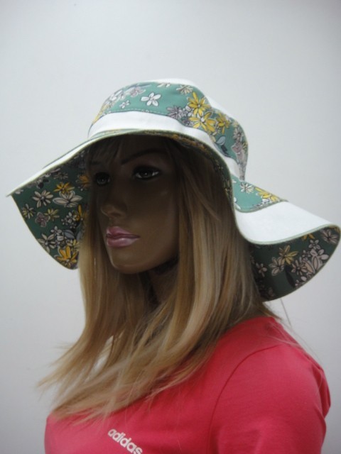  Шляпа лён цветы