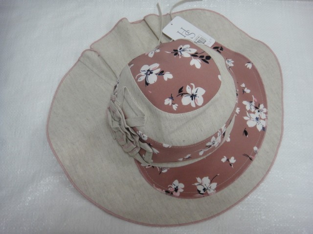  Шляпа лён цветы