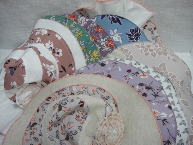  Шляпа лён цветы