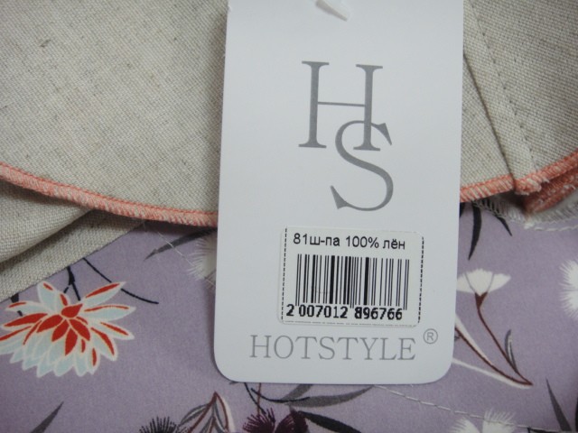  Шляпа лён цветы