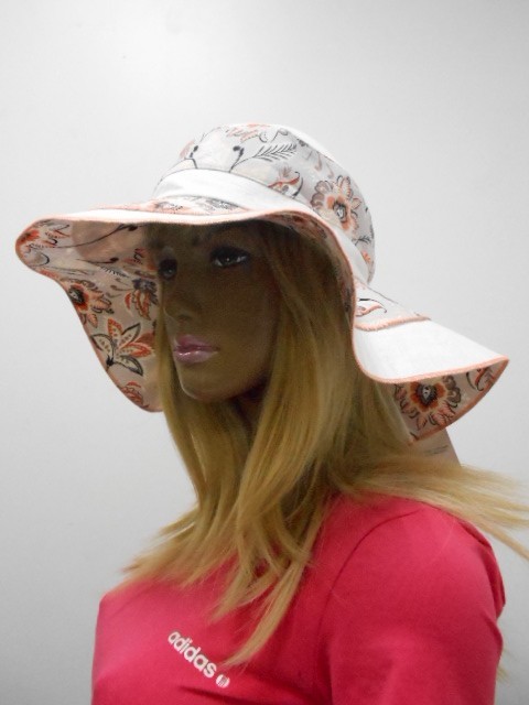  Шляпа лён цветы