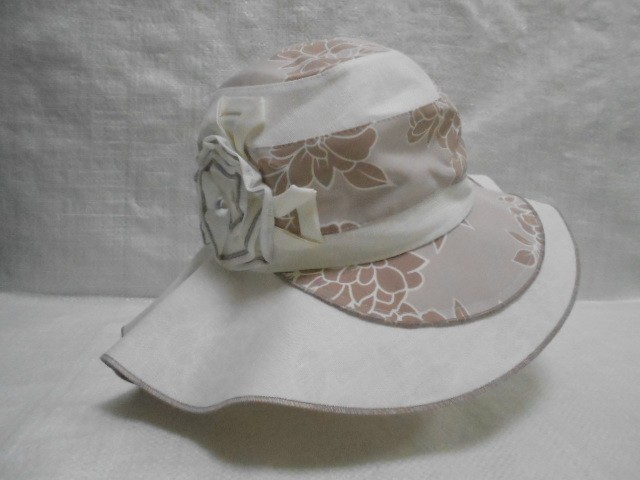  Шляпа лён цветы