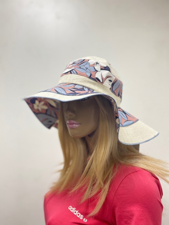 Шляпа лён цветы  Шляпа лён цветы