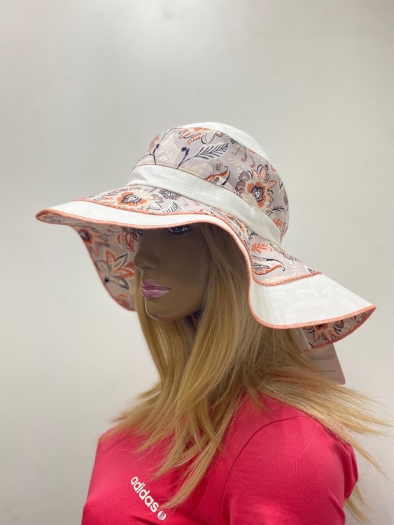 Шляпа лён цветы  Шляпа лён цветы