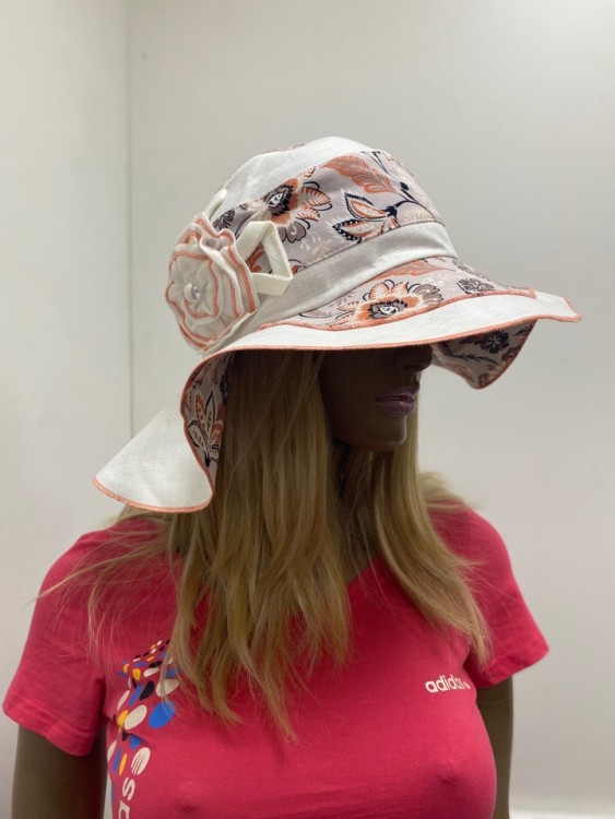 Шляпа лён цветы  Шляпа лён цветы