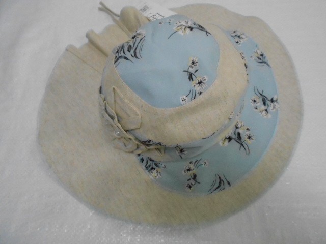  Шляпа лён цветы